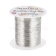 1 Roll Round Copper Wire, for Jewelry Making, Silver, 26 Gauge, 0.4mm, about 393.70 Feet(120m)/Roll(CWIR-BC0001-35B-S)
