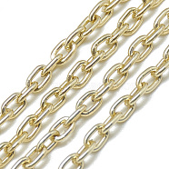 Aluminum Cable Chains, Unwelded, Oval, Light Gold, 4.6x3.1x0.8mm(CHA-S001-002D)