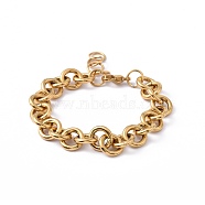 Ion Plating(IP) 304 Stainless Steel Rolo Chain Bracelets, with Lobster Claw Clasps, Golden, 7 inch(17.9cm), 11.5mm(BJEW-F433-02G)