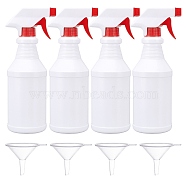 500ml Polyethylene(PE) Trigger Squirt Bottles, with Polypropylene(PP) Sprayer and Transparent Plastic Funnel Hopper, Mixed Color, 23x7.56cm, Capacity: 500ml(AJEW-BC0006-03)