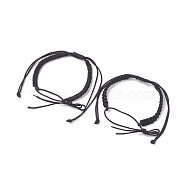 2Pcs Nylon Braided Bracelet Makings, Black, Inner Diameter: 2 inch(5.2cm)(BJEW-JB07525-03)