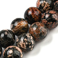 Natural Red Snowflake Obsidian Round Beads Strands, 10mm, Hole: 0.9mm, about 38~40pcs/strand, 15.47''~15.87''(39.3~40.3cm)(G-P503-10MM-06)