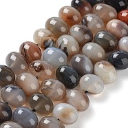 Natural Agate Beads Strands, Dyed & Heated, Egg, Camel, 15~17x11~12mm, Hole: 1.6mm, about 14~15pcs/strand, 6.69~6.89 inch(17~17.5cm)(G-G021-03A-05)