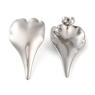 Non-Tarnish 304 Stainless Steel Stud Earrings, Heart, Stainless Steel Color, 35x19mm(EJEW-G395-04P)