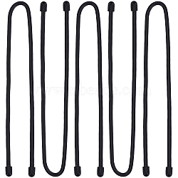 5 Strands Reusable Silicone Cable Tie, Iron-Core Silicone Twist Tie, Black, 460x5mm(AJEW-GF0005-36)
