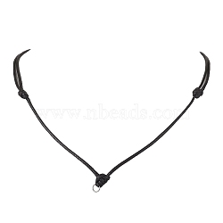 Adjustable Waxed Cord Pendant Necklaces, Black, 18~34-3/8 inch(45.6~87.4cm)(NJEW-JN04668)