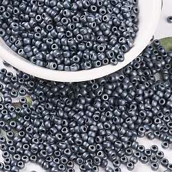 MIYUKI Round Rocailles Beads, Japanese Seed Beads, 8/0, (RR2001) Matte Gunmetal, 3mm, Hole: 1mm, about 422~455pcs/10g(X-SEED-G008-RR2001)