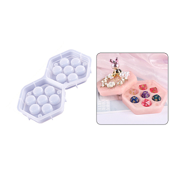 DIY Silicone Storage Molds, Resin Casting Molds, Clay Craft Mold Tools, Hexagon, 234x133x24mm