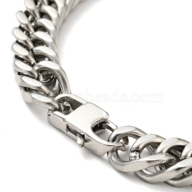 201 bracelet chaînes à maillons cubains en acier inoxydable pour homme femme(BJEW-H550-03D-P)-3