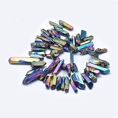 Electroplated Natural Quartz Crystal Beads Strands(G-O164-12F)-2