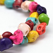 Dyed Synthetic Turquoise Bead Strands, Skull, Mixed Color, 10x8x10mm, Hole: 1mm, about 38~40pcs/strand, 15~15.5 inch(G-M145-07-B)