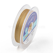 Tiger Tail Beading Wire, 7-Strand Bead Stringing Wire, Nylon Coated Stainless Steel Wire, Gold, 28 Gauge, 0.3mm, about 32.8 Feet(10m)/roll(TWIR-R007-0.3mm-01)