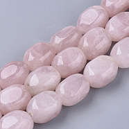 Natural Rose Quartz Beads Strands, Rectangle, 17~18x12~13x12~13mm, Hole: 1mm, about 22~23pcs/strand, 15.35~15.74 inch(39~40cm)(X-G-S364-056)