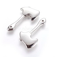 304 Stainless Steel Pendants, Axe, Stainless Steel Color, 39x22.5x4mm, Hole: 2mm(STAS-P237-02P)