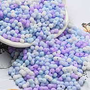 Macaron Color Opaque Frosted Glass Seed Beads, Peanut, Colorful, 6x3x3mm, Hole: 1.2mm, about 4000pcs/pound(SEED-K009-12B-10)