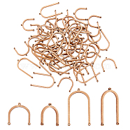 PandaHall Elite 60Pcs 2 Style Unfinished Wood Chandelier Component Links, 3 Loop Connector, Arch, BurlyWood, 2.3~3.8x2.2~2.3x0.2cm, Hole: 1.2mm, 30pcs/style(DIY-PH0009-19)