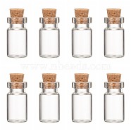 Glass Wishing Bottle Bead Containers, Corked Bottles, Clear, 13x23mm, Inner Diameter: 13mm, Tampion: 7x5~6.5mm, Bottleneck: 8.5mm in diameter, Capacity: 2.5ml(0.08 fl. oz)(CON-Q014)