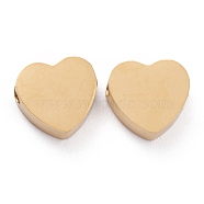 Ion Plating(IP) 304 Stainless Steel Beads, Heart, 18K Gold Plated, 8.5x9.2x3mm, Hole: 1.8mm(STAS-O139-03G)