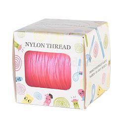 Nylon Thread, Rattail Satin Cord, Deep Pink, 1.0mm, about 76.55 yards(70m)/roll(NWIR-JP0013-1.0mm-F106)