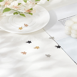 8Pcs 4 Colors 304 Stainless Steel Charms, Star, Mixed Color, 10x10.6x1.1mm, Hole: 4mm, 2pcs/color(STAS-LP0003-55)