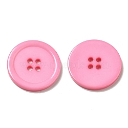 Resin Buttons, Dyed, Flat Round, Pink, 30x3mm, Hole: 3mm, 98pcs/bag(RESI-D030-30mm-05)