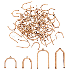 PandaHall Elite 60Pcs 2 Style Unfinished Wood Chandelier Component Links, 3 Loop Connector, Arch, BurlyWood, 2.3~3.8x2.2~2.3x0.2cm, Hole: 1.2mm, 30pcs/style(DIY-PH0009-19)