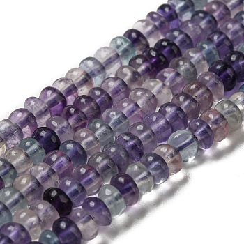 Natural Fluorite Beads Strands, Disc, 4x1.5~2mm, Hole: 0.5mm, about 96pcs/strand, 15.55''(39.5cm)