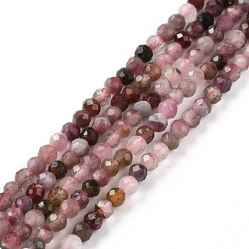 Natural Tourmaline Beads Strands, Faceted, Round, 2.5mm, Hole: 0.5mm, about 174~177pcs/strand, 15.59''(39.6cm)