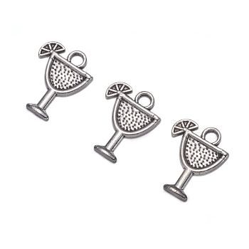 Tibetan Style Tropical drink Alloy Pendants, Lead Free and Cadmium Free, Margarita, Antique Silver, 17x14x2mm
