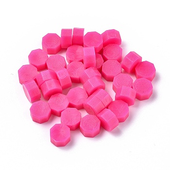 Sealing Wax Particles, for Retro Seal Stamp, Octagon, Fuchsia, 9mm
