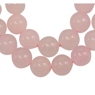 Pink Round White Jade Beads