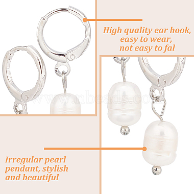 2 Pairs 2 Colors Plastic Imitaion Pearl Beaded Dangle Leverback Earrings(EJEW-FI0001-03)-3