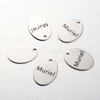 Stainless Steel Color Oval Stainless Steel Pendants