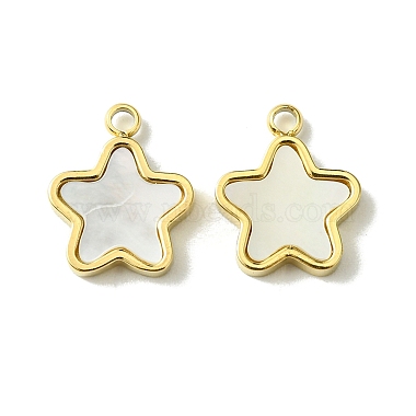 Real 14K Gold Plated Seashell Color Star Shell Charms