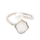 Adjustable Brass White Shell Cuff Rings(SH-CBA3B38-01P)-4