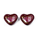 Flower Printed Opaque Acrylic Heart Beads(SACR-S305-28-L04)-2