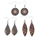 3 Pairs 3 Style Alloy Lotus Flower Dangle Earrings for Women(EJEW-AN0004-15)-1