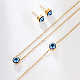 Evil Eye Stainless Steel Stud Earring & Bracelets & Necklaces Set(LY5157-2)-1