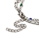Bracelet multi-rangs double épaisseur avec perles et chaînes figaro en émail coloré(BJEW-C025-04P)-4