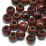 Natural Mahogany Obsidian Beads, Large Hole Beads, Rondelle, 16x14mm, Hole: 5.5mm(G-T092-16mm-08)