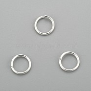 304 Stainless Steel Jump Rings, Open Jump Rings, Silver, 18 Gauge, 8x1mm, Inner Diameter: 6mm(STAS-H380-09S-E)