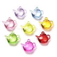 Transparent Acrylic Pendants, Teapot, Mixed Color, 23x26x10mm, Hole: 3mm, about: 232pcs/500g(OACR-Z016-18)