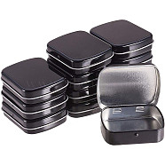 Mini Portable Box, Small Storage Box, Jewelry Box, Rectangle, Black, 6.2x5.1x1.6cm, Inner Size: 5.5x4.3cm, 12pcs/box(CON-BC0005-45)