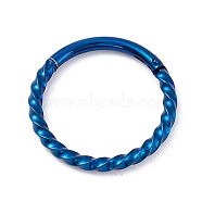 Twisted Ring Hoop Earrings for Girl Women, Chunky 304 Stainless Steel Earrings, Blue, 12.7x1.2mm, 16 Gauge(1.3mm)(STAS-D453-01A-03)