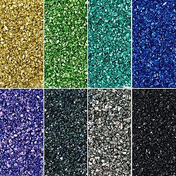 8 Bags 8 Colors Electroplate Glass Beads, AB Color Plated, No Hole Beads, Chip, Mixed Color, 1~3x1~3x0.2~0.5mm, 20g/bag, 1 bag/color(EGLA-TA0001-29)