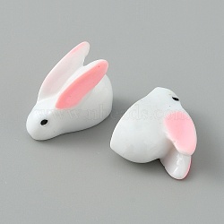 Resin Display Decoration, Dollhouse Animals, Lovely Mini Rabbit/Bunny, White, 16.5x7x13mm(AJEW-WH0323-38)