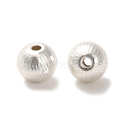 Long-Lasting Plated Alloy Beads, Round, Silver, 6x5mm, Hole: 1.2mm(PALLOY-A006-21S)