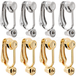 20Pcs 2 Styles 304 Stainless Steel Clip-on Earring Converters Findings, Golden & Stainless Steel Color, 19~21x7~10x3.5~10mm, Hole: 0.7mm, 10Pcs/style(STAS-SC0006-83)