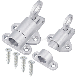 Aluminum & Alloy Lock Catch Clasps, with Screw, Suitcase Box Latch Hasp Lock Clasps, Platinum, 5.8x4.3x4.25cm, 2sets/bag(AJEW-GF0004-87C)