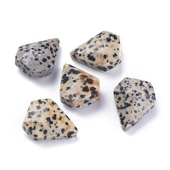 Natural Dalmatian Jasper Pendants, Faceted, Diamond, 21x17x8.5mm, Hole: 1.2mm
